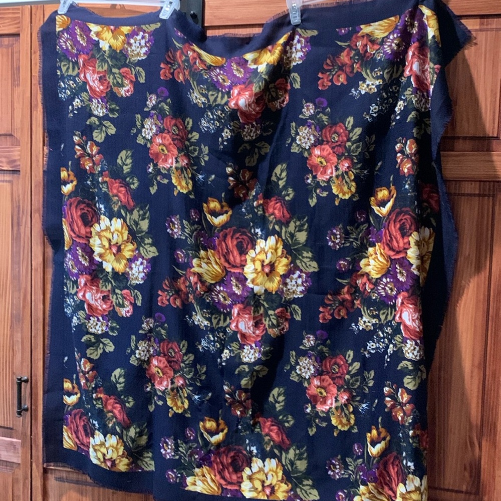 Enormous Vintage Italian designer classic floral print scarf or wrap 45” x 44”